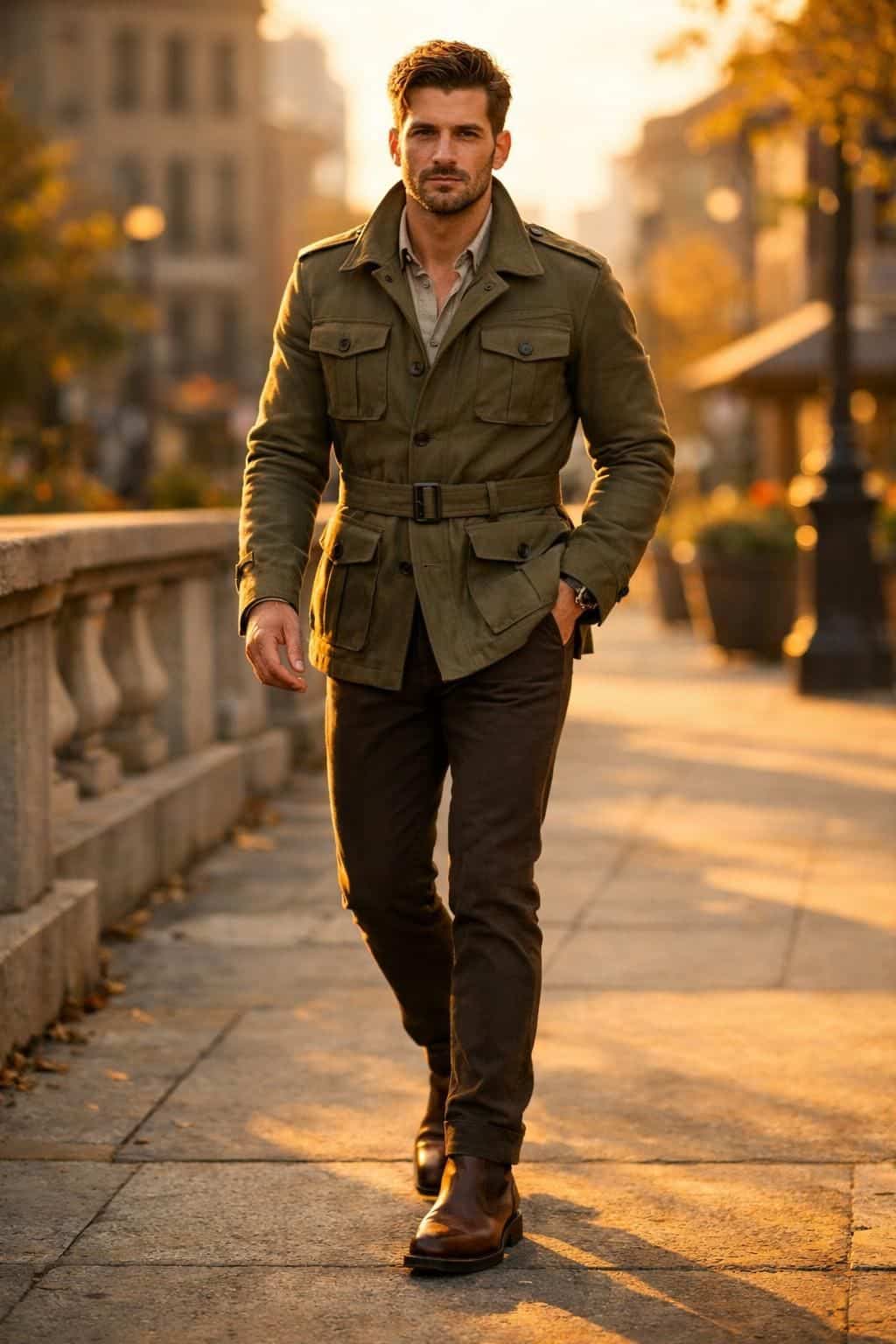 découvrez les vestes d'inspiration chasse avec un focus sur la saharienne et la veste safari, alliant style et fonctionnalité pour un look aventureux et élégant.